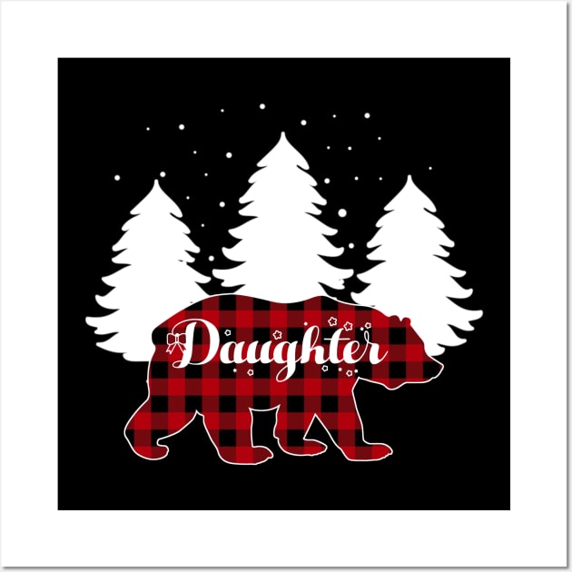 Buffalo Red Plaid Daughter Bear Matching Family Christmas Wall Art by Kagina